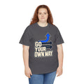 Go Your Own Way Shirt, Motivational Arrow Graphic Tee, Unisex Heavy Cotton T-Shirt, Inspirational Gift for Entrepreneur