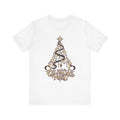 Celestial Christmas Tree Shirt, Star and Moon Holiday Tee, Mystical Christmas T-Shirt, Celestial Noel Gift for Her, Vintage Xmas Top