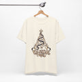 Celestial Christmas Tree Shirt, Star and Moon Holiday Tee, Mystical Christmas T-Shirt, Celestial Noel Gift for Her, Vintage Xmas Top