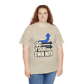Go Your Own Way Shirt, Motivational Arrow Graphic Tee, Unisex Heavy Cotton T-Shirt, Inspirational Gift for Entrepreneur