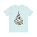 Celestial Christmas Tree Shirt, Star and Moon Holiday Tee, Mystical Christmas T-Shirt, Celestial Noel Gift for Her, Vintage Xmas Top