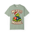 Merry Maybe Christmas Shirt, Funny Couple Christmas Tee, Grumpy Holiday Pajama Top, Oversized Xmas T-Shirt Gift