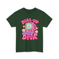 Dial-Up Diva Retro Computer T-Shirt | Y2K Graphic Tee | 90s Nostalgia Shirt | Pink Aesthetic Gift for Her