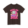 Dial-Up Diva Retro Computer T-Shirt | Y2K Graphic Tee | 90s Nostalgia Shirt | Pink Aesthetic Gift for Her