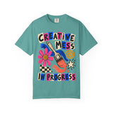 Creative Mess Art Collage Tee – Dark Colors