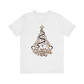 Celestial Christmas Tree Shirt, Star and Moon Holiday Tee, Mystical Christmas T-Shirt, Celestial Noel Gift for Her, Vintage Xmas Top
