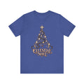 Celestial Christmas Tree Shirt, Star and Moon Holiday Tee, Mystical Christmas T-Shirt, Celestial Noel Gift for Her, Vintage Xmas Top