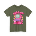 Dial-Up Diva Retro Computer T-Shirt | Y2K Graphic Tee | 90s Nostalgia Shirt | Pink Aesthetic Gift for Her