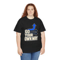 Go Your Own Way Shirt, Motivational Arrow Graphic Tee, Unisex Heavy Cotton T-Shirt, Inspirational Gift for Entrepreneur