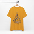 Celestial Christmas Tree Shirt, Star and Moon Holiday Tee, Mystical Christmas T-Shirt, Celestial Noel Gift for Her, Vintage Xmas Top