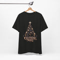 Celestial Christmas Tree Shirt, Star and Moon Holiday Tee, Mystical Christmas T-Shirt, Celestial Noel Gift for Her, Vintage Xmas Top