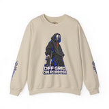 Off Grid On Purpose Sweatshirt, Robot Skater Crewneck, Cyberpunk Streetwear Sweater, Skateboard Graphic Pullover, Gift for Him