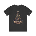Celestial Christmas Tree Shirt, Star and Moon Holiday Tee, Mystical Christmas T-Shirt, Celestial Noel Gift for Her, Vintage Xmas Top