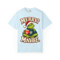 Merry Maybe Christmas Shirt, Funny Couple Christmas Tee, Grumpy Holiday Pajama Top, Oversized Xmas T-Shirt Gift