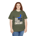 Go Your Own Way Shirt, Motivational Arrow Graphic Tee, Unisex Heavy Cotton T-Shirt, Inspirational Gift for Entrepreneur