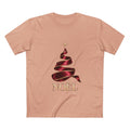 Noël Christmas T-Shirt – Burgundy Ribbon Tree and Gold Star Graphic