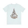 Celestial Christmas Tree Shirt, Star and Moon Holiday Tee, Mystical Christmas T-Shirt, Celestial Noel Gift for Her, Vintage Xmas Top