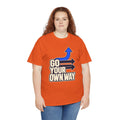 Go Your Own Way Shirt, Motivational Arrow Graphic Tee, Unisex Heavy Cotton T-Shirt, Inspirational Gift for Entrepreneur