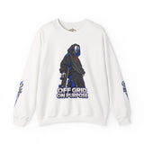 Off Grid On Purpose Sweatshirt, Robot Skater Crewneck, Cyberpunk Streetwear Sweater, Skateboard Graphic Pullover, Gift for Him