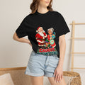 Caught Red Mittened Funny Santa T-Shirt, Mrs Claus Cookie Thief Christmas Tee, Christmas Pun Shirt, Christmas Gift for Mum and dad