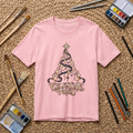 Celestial Christmas Tree Shirt, Star and Moon Holiday Tee, Mystical Christmas T-Shirt, Celestial Noel Gift for Her, Vintage Xmas Top