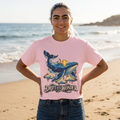 Celestial Whale Shirt, Drift Into Wonder Starry Night Ocean Tee, Unisex Cosmic Whale Graphic T-Shirt, Sailboat Sunset, Ocean Lover Gift