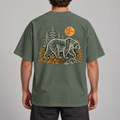“Woodland Bear, Men's Heavy Oversized Tee