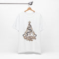Celestial Christmas Tree Shirt, Star and Moon Holiday Tee, Mystical Christmas T-Shirt, Celestial Noel Gift for Her, Vintage Xmas Top