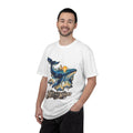 Celestial Whale Shirt, Drift Into Wonder Starry Night Ocean Tee, Unisex Cosmic Whale Graphic T-Shirt, Sailboat Sunset, Ocean Lover Gift