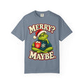 Merry Maybe Christmas Shirt, Funny Couple Christmas Tee, Grumpy Holiday Pajama Top, Oversized Xmas T-Shirt Gift