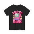 Dial-Up Diva Retro Computer T-Shirt | Y2K Graphic Tee | 90s Nostalgia Shirt | Pink Aesthetic Gift for Her