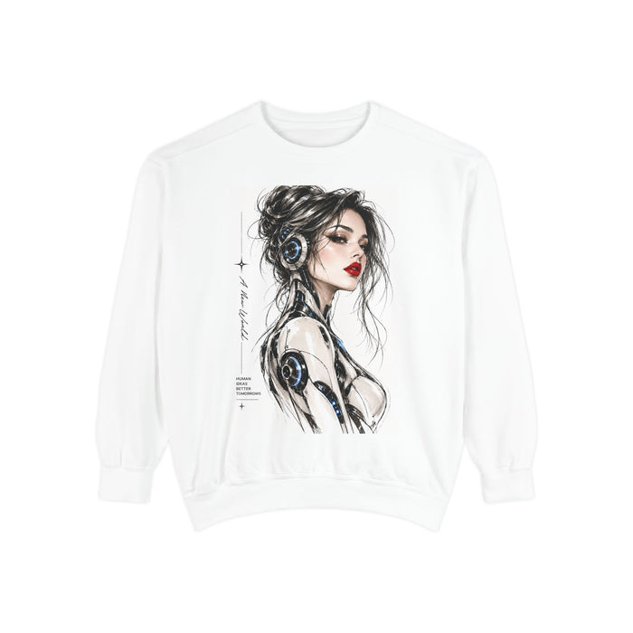 Robotic Woman Sketch Sweatshirt
