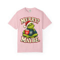 Merry Maybe Christmas Shirt, Funny Couple Christmas Tee, Grumpy Holiday Pajama Top, Oversized Xmas T-Shirt Gift