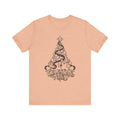 Celestial Christmas Tree Shirt, Star and Moon Holiday Tee, Mystical Christmas T-Shirt, Celestial Noel Gift for Her, Vintage Xmas Top