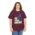 Go Your Own Way Shirt, Motivational Arrow Graphic Tee, Unisex Heavy Cotton T-Shirt, Inspirational Gift for Entrepreneur