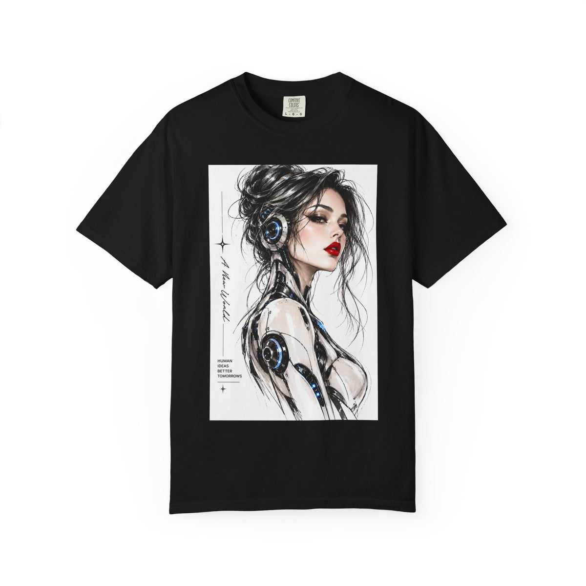 Robotic Woman Sketch Garment-Dyed Tee