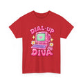 Dial-Up Diva Retro Computer T-Shirt | Y2K Graphic Tee | 90s Nostalgia Shirt | Pink Aesthetic Gift for Her