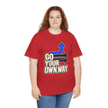 Go Your Own Way Shirt, Motivational Arrow Graphic Tee, Unisex Heavy Cotton T-Shirt, Inspirational Gift for Entrepreneur
