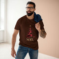 Noël Christmas T-Shirt – Burgundy Ribbon Tree and Gold Star Graphic