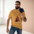 Noël Christmas T-Shirt – Burgundy Ribbon Tree and Gold Star Graphic