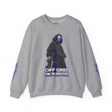 Off Grid On Purpose Sweatshirt, Robot Skater Crewneck, Cyberpunk Streetwear Sweater, Skateboard Graphic Pullover, Gift for Him