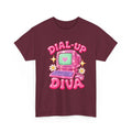 Dial-Up Diva Retro Computer T-Shirt | Y2K Graphic Tee | 90s Nostalgia Shirt | Pink Aesthetic Gift for Her