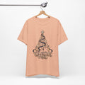Celestial Christmas Tree Shirt, Star and Moon Holiday Tee, Mystical Christmas T-Shirt, Celestial Noel Gift for Her, Vintage Xmas Top