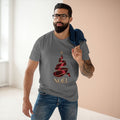 Noël Christmas T-Shirt – Burgundy Ribbon Tree and Gold Star Graphic