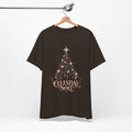 Celestial Christmas Tree Shirt, Star and Moon Holiday Tee, Mystical Christmas T-Shirt, Celestial Noel Gift for Her, Vintage Xmas Top