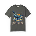 Celestial Whale Shirt, Drift Into Wonder Starry Night Ocean Tee, Unisex Cosmic Whale Graphic T-Shirt, Sailboat Sunset, Ocean Lover Gift
