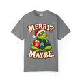 Merry Maybe Christmas Shirt, Funny Couple Christmas Tee, Grumpy Holiday Pajama Top, Oversized Xmas T-Shirt Gift