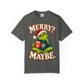Merry Maybe Christmas Shirt, Funny Couple Christmas Tee, Grumpy Holiday Pajama Top, Oversized Xmas T-Shirt Gift