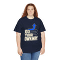 Go Your Own Way Shirt, Motivational Arrow Graphic Tee, Unisex Heavy Cotton T-Shirt, Inspirational Gift for Entrepreneur