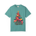 Merry in Bloom Floral Christmas Tree T-Shirt, Calla Lily Christmas Tee, Botanical Holiday Shirt, Christmas Gift for Her